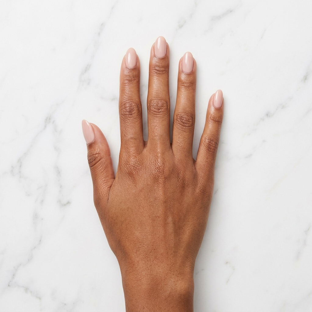 Uñas con Tono natural en piel media